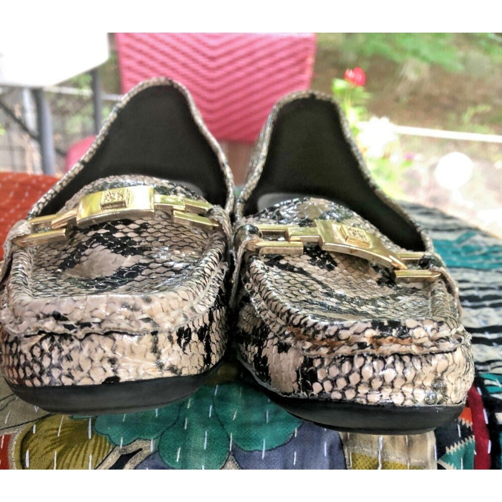 Anne Klein Brown Textured Snake Print Loafers Flats Iflex Size 7 - Picture 13 of 13